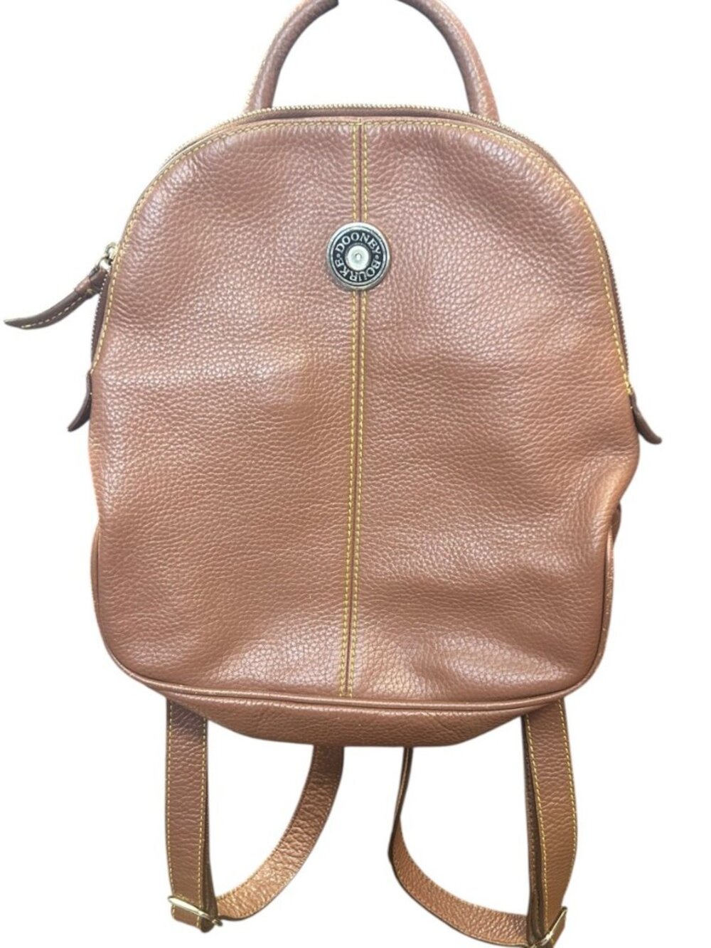 Dooney & Bourke Tan Pebble Leather Backpack Project Bag AS IS